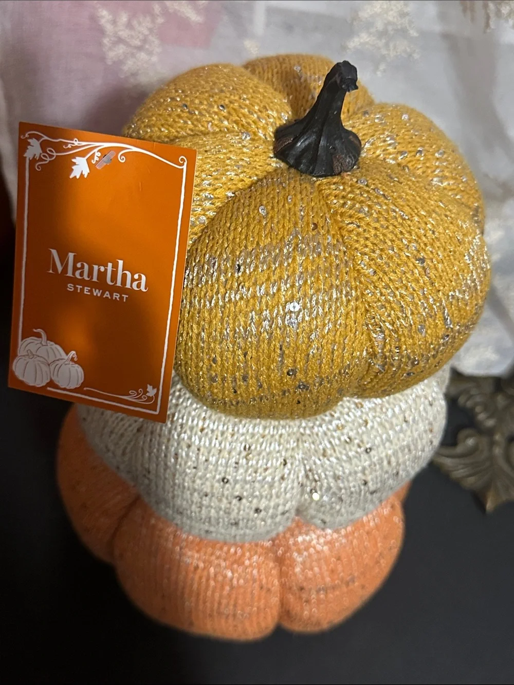 Martha Stewart sweater pumpkin trio decor